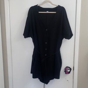 Black Button-Up Romper